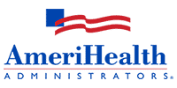 AmeriHealth Administrators logo with the American flag with a transparent background